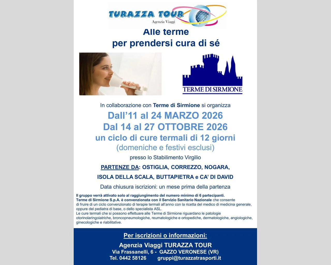 Servizio trasporto cure termali di Sirmione